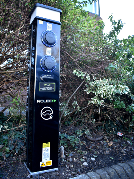 Outside electric vehicle charge point